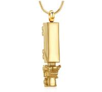 GMLRTOSPT Joyería de cremación, Collar de urna para Cenizas, camión semiremolque de 18 Ruedas, Colgante para Guardar en el portacenizas, urna Conmemorativa para el relicario de Oro-Oro