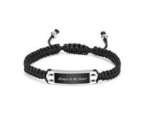 GMLRTOSPT Pulsera de urna de cremación Ajustable para Cenizas de un ser Querido. Siempre en mi corazón. Pulsera de urna Trenzada. Joyería de Recuerdo para Mujeres y Hombres. Plata con Grabado.