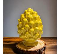 GMM Pigna Siciliana, Pigna artística, clásica, Moderna, Decorativa, Ornamental, piña Ornamental, diseño Siciliano, Objeto típico, bombonera 10 cm de Altura (cerámica, Amarillo)