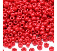GMMA 1000 cuentas de poni rojo para hacer joyas, pulseras y collares de Navidad y bricolaje, 6 x 9 mm, perfectas para fiestas y decoraciones del Día de la Independencia