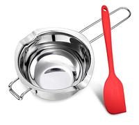 GMMG Baño Maria Olla de Derretir 400ml de Acero Inoxidable 304 Cazo Baño María con Asa para Queso de Mantequilla de Chocolate Dulces y Velas