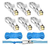 GMMG Tensor de cuerda, tensor de cuerda con rollercam, rodillo de cuerda, herramienta para cuerdas de 3 mm y 4 mm para camping, navegación, actividades al aire libre