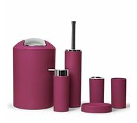GMMH Juego de 6 accesorios para el cuarto de baño, dispensador de jabón, escobilla para el inodoro, diseño 2 Bordo