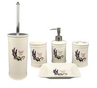 GMMH - Juego de Accesorios para baño (dispensador de jabón, escobilla y escobilla de cerámica, 5 Unidades)