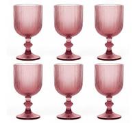 GMMH Juego de Copas de Vino Vintage con Relieve 350 ml, Vasos de Boda para Champán, Jarra y Cuenco de Postre