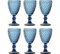 GMMH Vintage Parte 6 Juego Malla De Vidrio Rey Copa De Vino Vidrio Vasos Copas De Vino Vaso De Agua Vaso Highball - Azul
