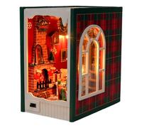 Gmokluytw Casa en miniatura | Kit de construcción de casa en miniatura | Kit de construcción de Navidad | Suministros de manualidades de madera para apartamentos mesa de aula dormitorio oficina