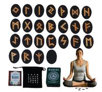 Gmokluytw Runas de bruja, runas de mitología con manual y bolsa de almacenamiento, runas de madera para meditación, espiritual, entretenimiento, decoración del hogar de brujas
