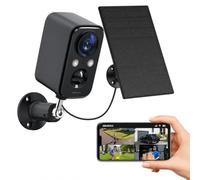 GMOX Cámara de Seguridad WiFi Solar Exterior, Cámara Inalámbrica con Batería, Visión Nocturna a Color, PIR, Audio Bidireccional, Sirena e IP66