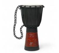GMP Djembe de caoba tallada a mano, tambor de mano de 7 pulgadas con tallado oceánico