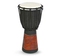 GMP Djembe de caoba tallada a mano, tambor de mano de 7 pulgadas con tallado oceánico