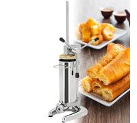 GmpTzitzith MáQuina para Rellenar Churros, Manual Y Comercial (2 litros), De Acero Inoxidable, 5 Moldes, Apta para Uso Comercial Y DoméStico 3L