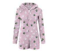 GMQWRK Pijama de forro polar para mujer, con capucha y orejas de oso, mullido, mullido, con cremallera completa, bolsillos, suave, cómodo, manga larga, de una sola pieza, ropa de descanso, Estilo 07