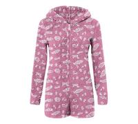 GMQWRK Pijama de forro polar para mujer, con capucha y orejas de oso, mullido, mullido, con cremallera completa, bolsillos, suave, cómodo, manga larga, de una sola pieza, ropa de descanso, Estilo 06