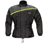 GMS Douglas Chaqueta de lluvia de motocicleta, negro-amarillo, tamaño M para Hombres