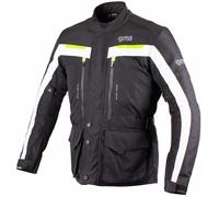 GMS Gear Chaqueta textil para motocicleta, Negro/blanco/neón amarillo, Talla L