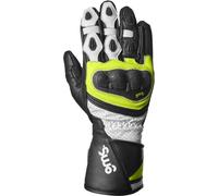 GMS GR-1 SF Guantes de moto perforados, negro-blanco-amarillo, tamaño M para Hombres