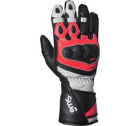 GMS GR-1 SF Guantes de moto perforados, negro-blanco-rojo, tamaño L para Hombres