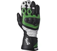 GMS GR-1 SF Guantes de moto perforados, negro-blanco-verde, tamaño S para Hombres
