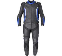GMS GR-1 Traje de cuero de moto de dos piezas, negro-blanco-azul, tamaño 58 para Hombres
