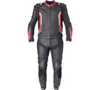 GMS GR-1 Traje de cuero de moto de dos piezas, negro-blanco-rojo, tamaño 52 para Hombres
