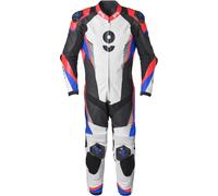 GMS GRC-1 Traje de cuero de motocicleta de una pieza, negro-rojo-azul, tamaño 56 para Hombres