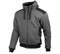 GMS Grizzly Sudadera con capucha de motocicleta, negro-gris, tamaño 4XL para Hombres