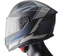 GMS-Moto Velox Graphic, casco integral XS female Mate Negro/Gris/Azul