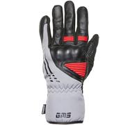 GMS Stockholm WP Guantes de moto impermeables, negro/gris/rojo, Talla 3XL