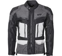 GMS Tigris chaqueta textil impermeable para motocicleta, negro-gris-blanco, tamaño M para Hombres