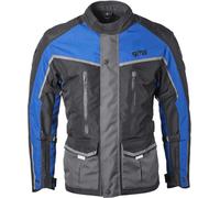 GMS Twister Neo chaqueta textil impermeable para motocicleta, negro-azul, tamaño L