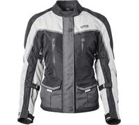 GMS Twister Neo impermeable Chaqueta textil de motocicleta para mujer, negro-gris-blanco, tamaño 3XL