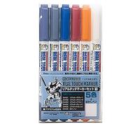 ＭＲ．ＨＯＢＢＹ＼ミスターホビー GMS112 Gundam Real Touch Marker Set 1, Rotuladores, Para pintar Gunpla, 5 colores & GM400 Grading Marker, Set de 6, Extra fino, Fino