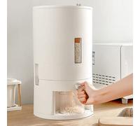 GMSLuu Cocina Alimentos Cereales Arroz Contenedor Plástico Cereales Dispensador Arroz Tarros de Almacenamiento Herméticos con Tapa 10KG Blanco