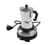 GMSLuu Icónica placa de cocina de espresso placa de calefacción eléctrica mini placa caliente caliente cocina 500 W 3 tazas (máquina de expreso) aluminio plata