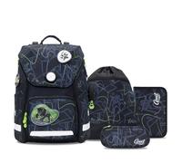GMT for Kids Juego de 6 mochilas escolares ergonómicas ultraligeras para niñas y niños, mochila escolar para 1-6 clase 23 L, diseño de mariposa, color lila, Black Panther-6pcs, 6-teilig