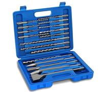 GMTOOLS SDS Plus - Juego de 17 brocas y cinceles para martillo perforador y cinceles con punta de carburo para hormigón, piedra, ladrillo, con estuche de almacenamiento portátil