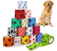 GMUFTIR Venda Cohesiva, 16 Rollos Banda Venda Cinta Bendaje Adhesiva Deportiva Tape, 5cm x 4,5m Vendaje Autoadhesivo para Mascotas, Primeros Auxilios Cinta de Mascotas, para Muñeca Tobillo Vet Wrap
