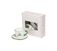 GMUNDNER KERAMIK Taza y platillo - Espresso for you Gourmet - 2 piezas Ciervo verde verde