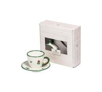 GMUNDNER KERAMIK Taza y platillo - Espresso for you Gourmet - 2 piezas Streublumen multicolor