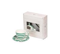 GMUNDNER KERAMIK Taza y platillo - Espresso for you Gourmet - 2 piezas Verde Flameado verde