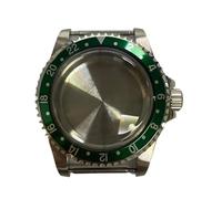 GMVGKLCPCF Caja de reloj acero inoxidable for espejo convexo 39,5 mm, estilo vintage, apta for relojes for movimiento NH35 y NH36, accesorios piezas actualización(Green GMT)