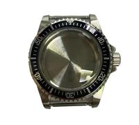 GMVGKLCPCF Caja de reloj acero inoxidable for espejo convexo 39,5 mm, estilo vintage, apta for relojes for movimiento NH35 y NH36, accesorios piezas actualización(Black striped)