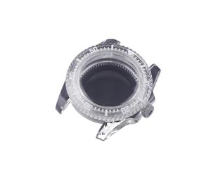 GMVGKLCPCF Caja de reloj luminosa verde transparente plástico for espejo acrílico 40 mm apta for movimiento NH35/NH35A/NH36/4R/7S