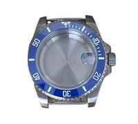 GMVGKLCPCF Caja de reloj retro 40 mm, caja titanio for lupa zafiro, accesorios conversión aptos for movimiento NH34/NH35/NH36(SUB blue)