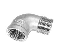 GMVGKLCPCF Codo de 90 grados rosca hembra a macho BSP 1/2", 3/4", 1", 1-1/4", 1-1/2", 2", acero inoxidable 304, accesorio for tuberías agua, gas y petróleo(SS316,3/8")