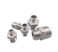 GMVGKLCPCF Conector de unión boquilla hexagonal acero inoxidable 304, acoplador for tubería agua, aceite, 1/8", 3/8", 1/2", 1", 1-1/2", rosca macho a BSP(DN25 to DN15)