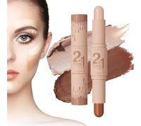 GMVVAC Barra de Contorno en Crema de 2 Colores, Barra iluminadora en lápiz de Contorno 2 en 1, Barra para Dar Forma y Contorno al Rostro, Barra iluminadora y de Contorno de Doble Uso