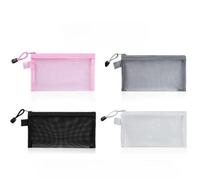 GMVZGQW 10 bolsas de malla transparente con cremallera, estuche para lápices, artículos de papelería para estudiantes, cosméticos, maquillaje, bolsa de viaje, Mixto, 21x12cm
