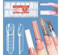 GmwyCzV 150 Piezas Moldes Uñas para 3D Manicure Francés, 3D Space French Dual Nail Forms, para Poly Gel, Builder Gel y Extensión de Uñas Profesional o DIY
